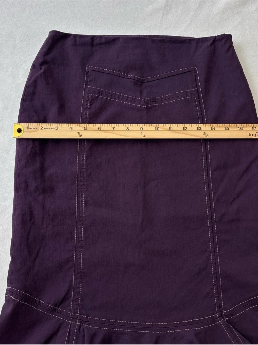 Elevenses (Anthropologie) Deep Purple Ruffle Hem Midi Skirt 2